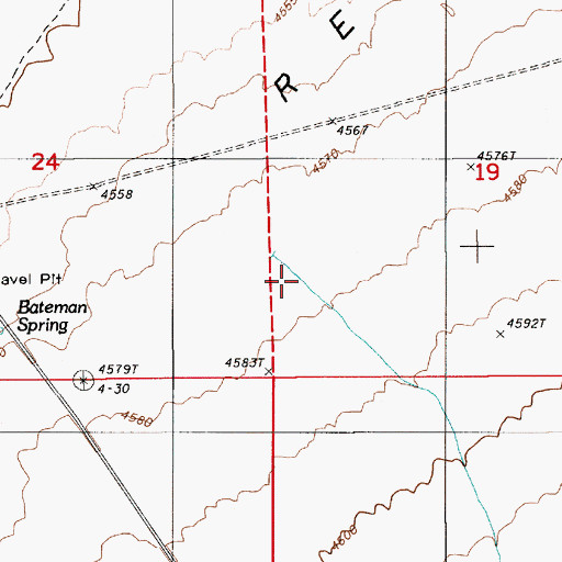 Topographic Map of Rock Creek, NV
