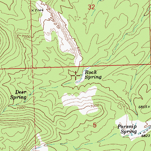 Topographic Map of Rock Spring, NV