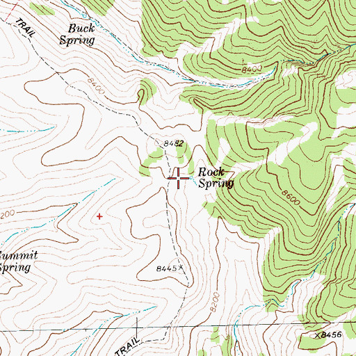 Topographic Map of Rock Spring, NV