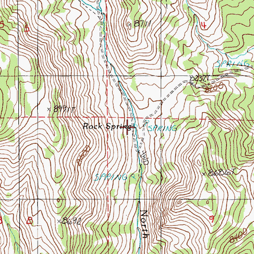 Topographic Map of Rock Spring, NV