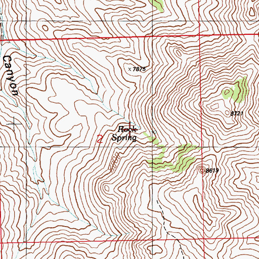 Topographic Map of Rock Spring, NV