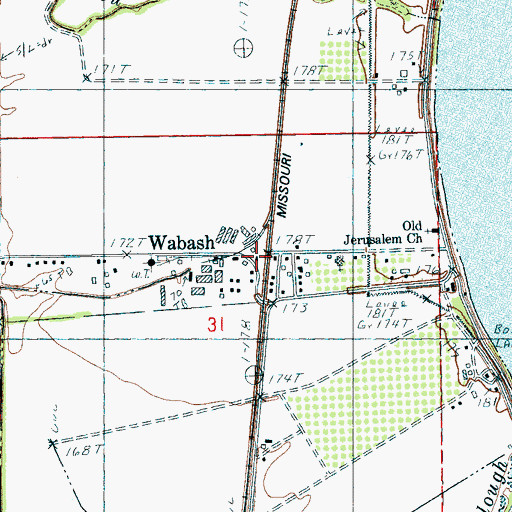 Topographic Map of Wabash Post Office, AR