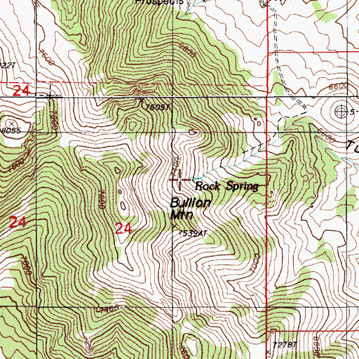 Topographic Map of Rock Spring, NV
