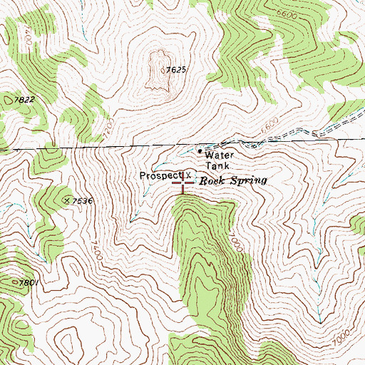 Topographic Map of Rock Spring, NV