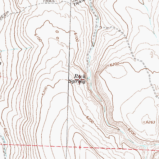 Topographic Map of Rock Spring, NV