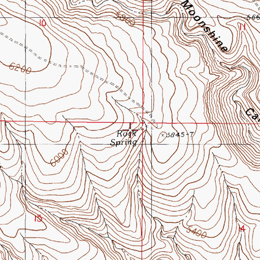 Topographic Map of Rock Spring, NV