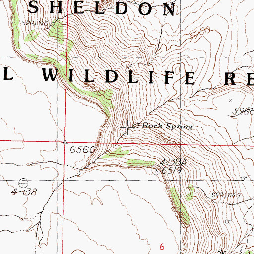 Topographic Map of Rock Spring, NV