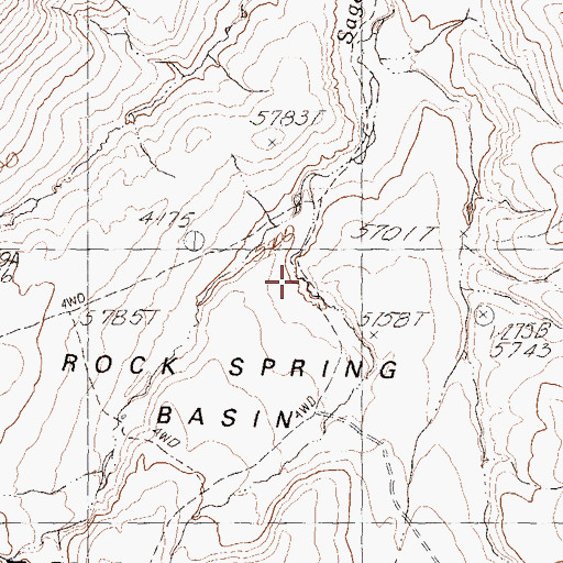 Topographic Map of Rock Spring, NV