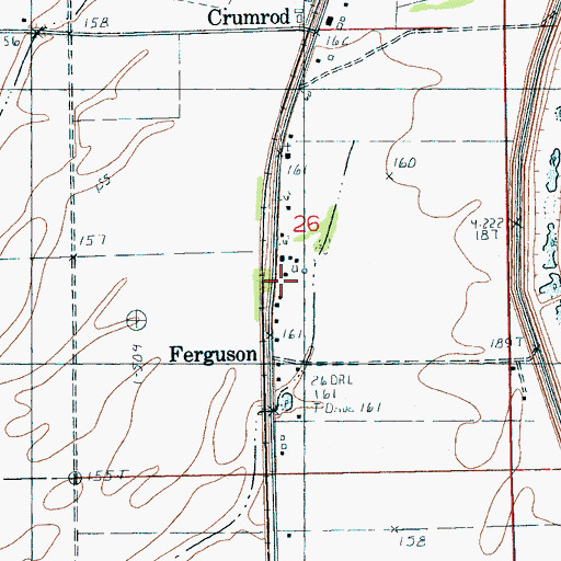 Topographic Map of Crumrod Post Office, AR