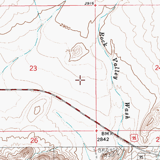 Topographic Map of Rock Valley, NV