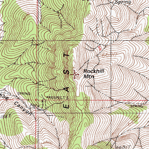 Topographic Map of Rockhill Mountain, NV