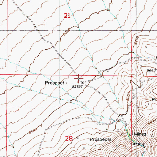 Topographic Map of Rocky Canyon, NV
