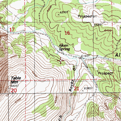 Topographic Map of Rocky Gulch, NV