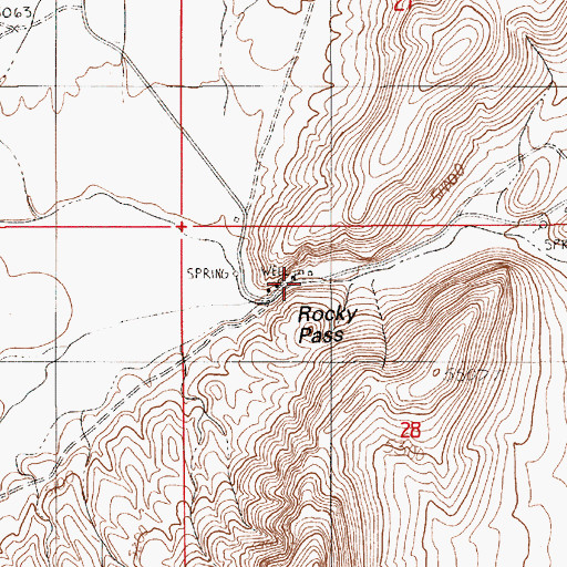 Topographic Map of Rocky Pass, NV