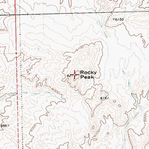 Topographic Map of Rocky Peak, NV