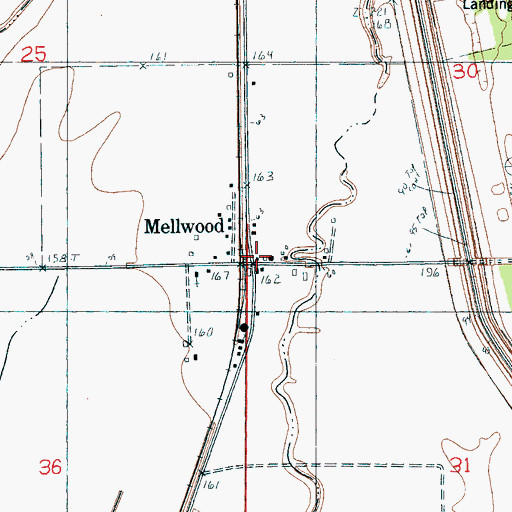Topographic Map of Mellwood Post Office, AR
