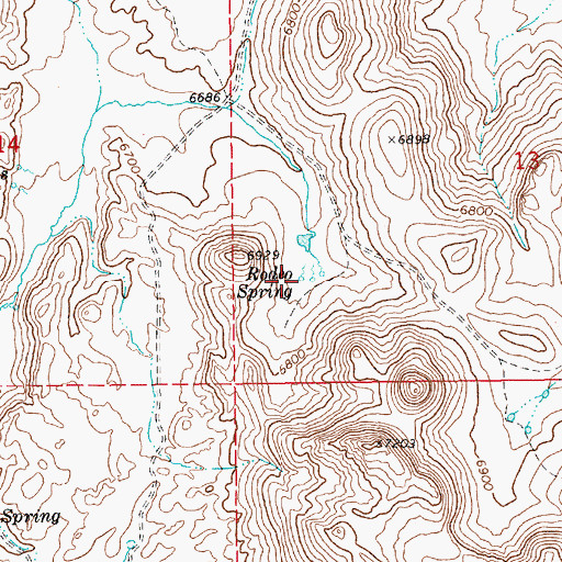 Topographic Map of Rodeo Spring, NV