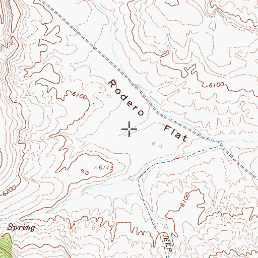 Topographic Map of Rodero Flat, NV