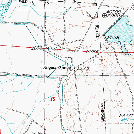 Topographic Map of Rogers Spring, NV