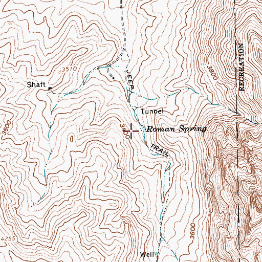 Topographic Map of Roman Spring, NV