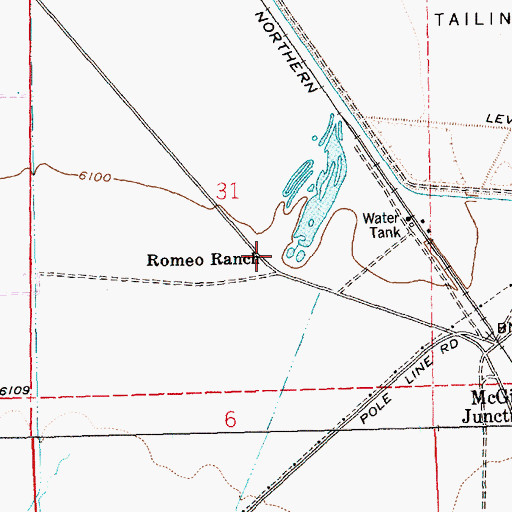 Topographic Map of Romeo Ranch, NV