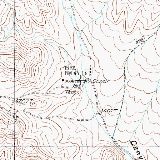 Topographic Map of Roosevelt Well, NV