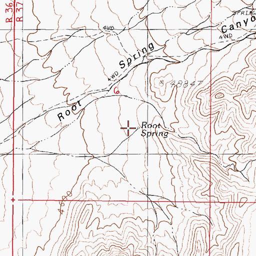 Topographic Map of Root Spring, NV
