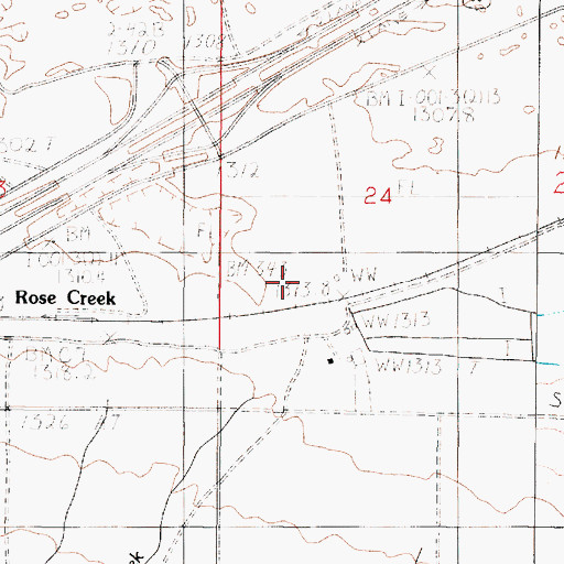Topographic Map of Rose Creek, NV