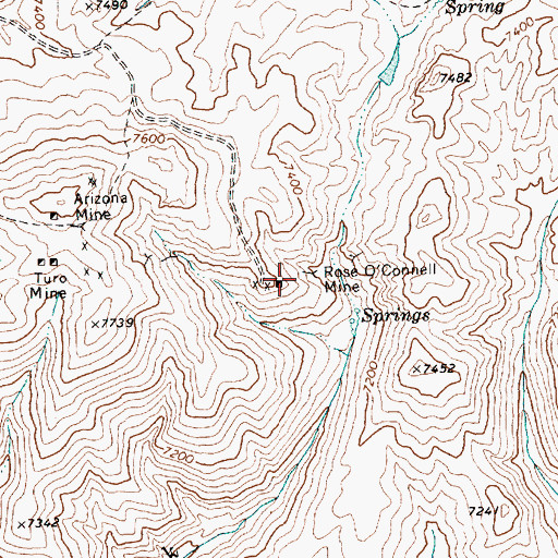 Topographic Map of Rose O'Connell Mine, NV