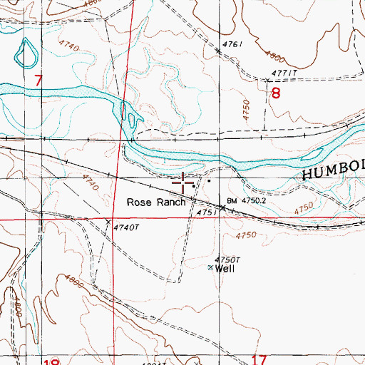 Topographic Map of Rose Ranch, NV