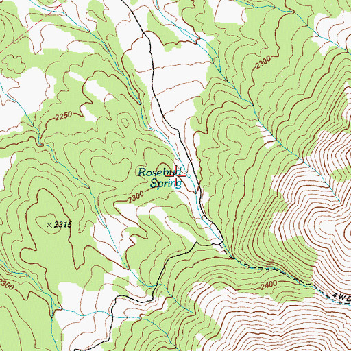 Topographic Map of Rosebud Spring, NV