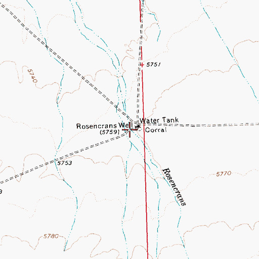 Topographic Map of Rosencrans Well, NV