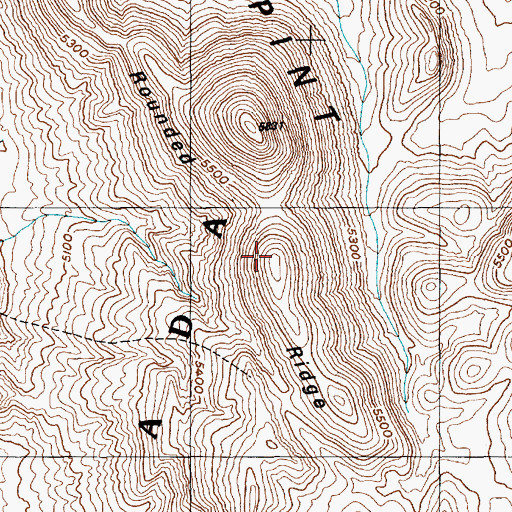 Topographic Map of Rounded Ridge, NV