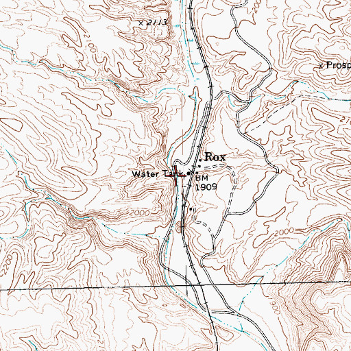 Topographic Map of Rox, NV
