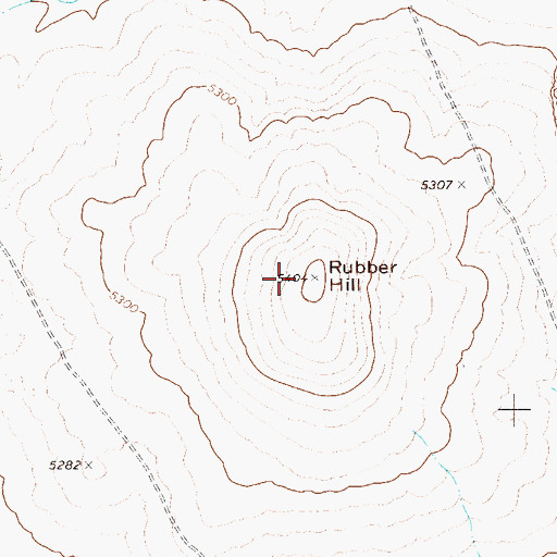 Topographic Map of Rubber Hill, NV