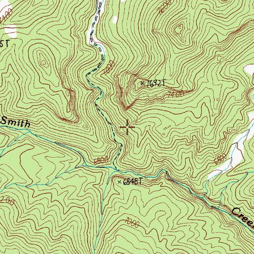 Topographic Map of Rye Grass Canyon, NV