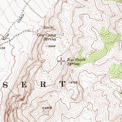 Topographic Map of Rye Patch Spring, NV