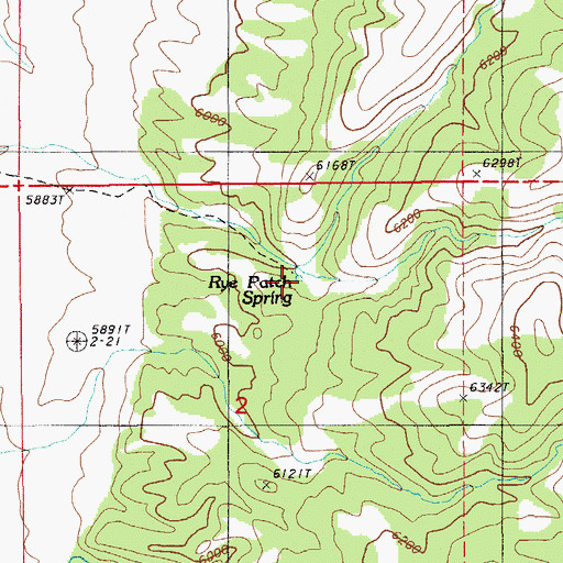 Topographic Map of Rye Patch Spring, NV
