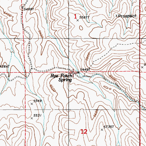 Topographic Map of Rye Patch Spring, NV