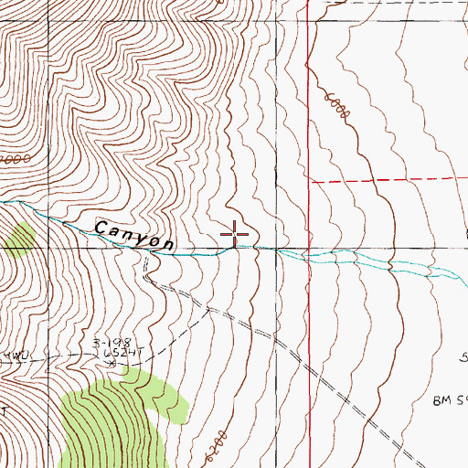 Topographic Map of Sadler Canyon, NV