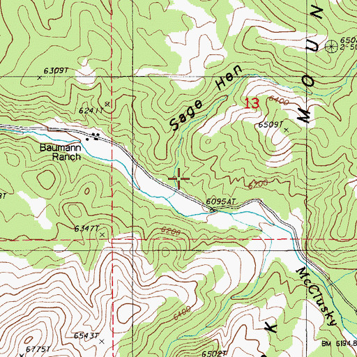 Topographic Map of Sage Hen Canyon, NV