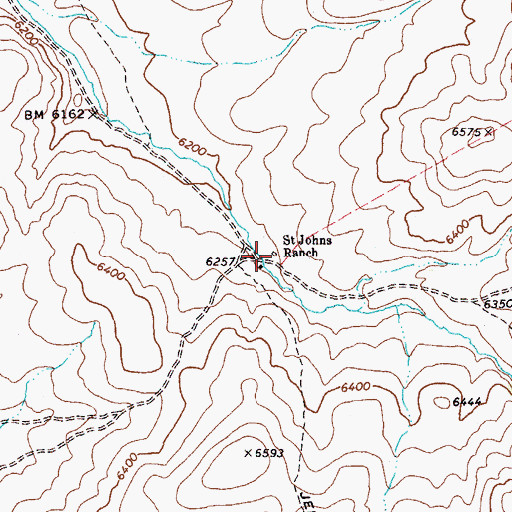 Topographic Map of Saint Johns Ranch, NV