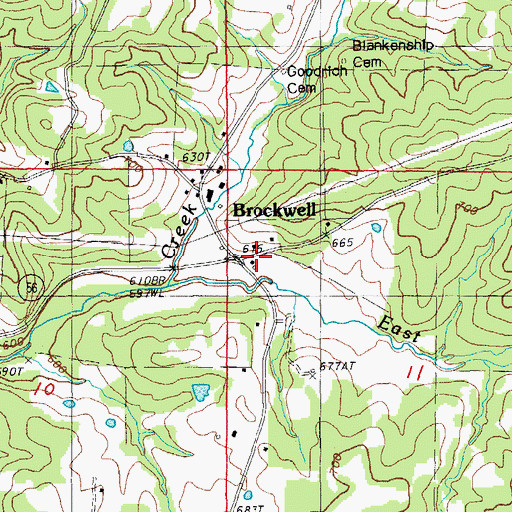 Topographic Map of Brockwell Post Office, AR