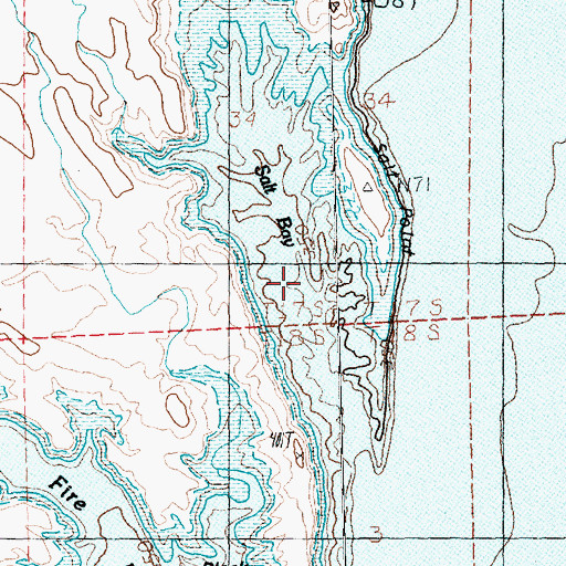 Topographic Map of Salt Bay, NV