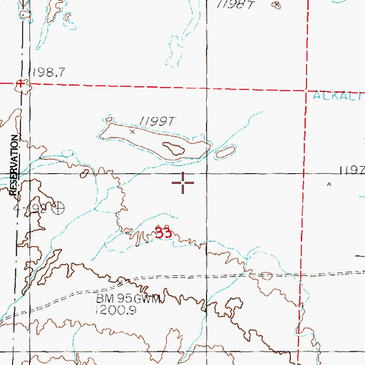 Topographic Map of Sam Spring Wash, NV