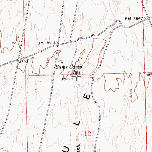 Topographic Map of Sams Camp Reservoir, NV