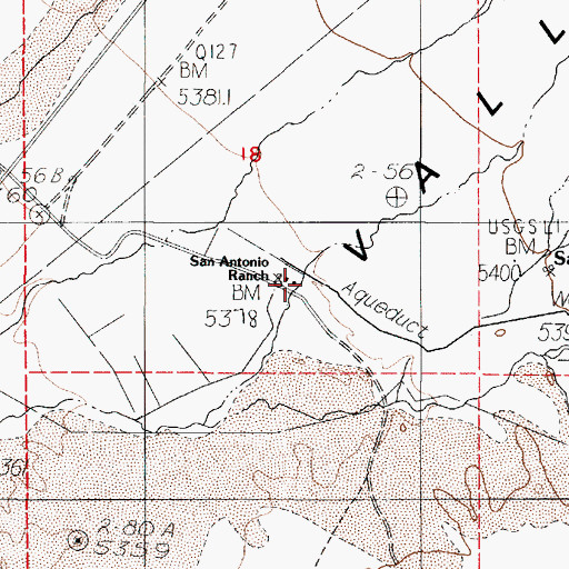 Topographic Map of San Antonio Ranch, NV