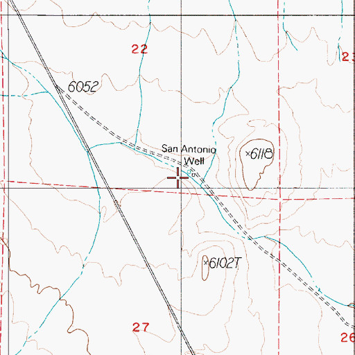 Topographic Map of San Antonio Well, NV