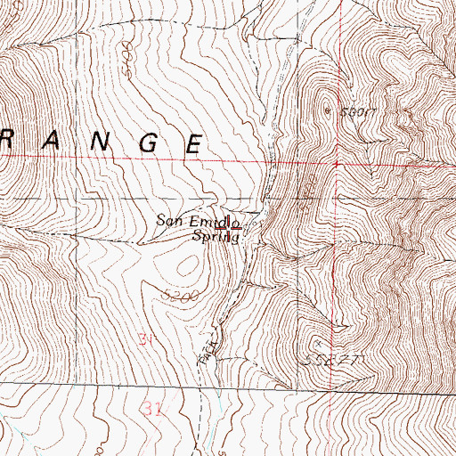 Topographic Map of San Emidio Spring, NV