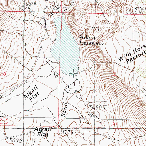 Topographic Map of Sand Creek, NV